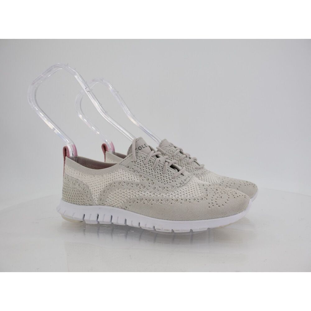 Cole Haan Women's Zerogrand Stitchlite Oxford Size 5 B Beige Knit Lace Up Shoes